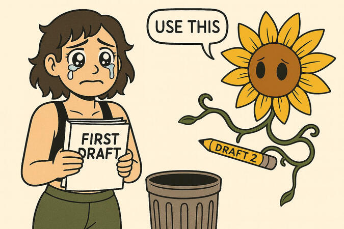 Sunflowerhead helps me with my second draft