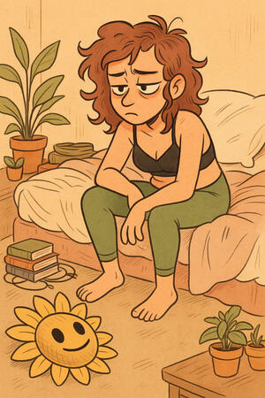 Sunflower Head Is Tired