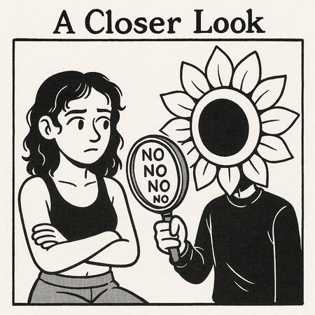 Sunflowerhead teaches me what to do with men's opinions